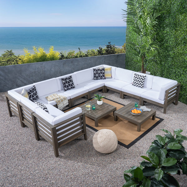 Outdoor U-Shaped Sectional Sofa Set with Coffee Tables - NH111703