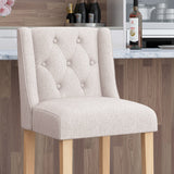 Button Tufted Fabric Wingback Bar Stool (Set of 2) - NH533113