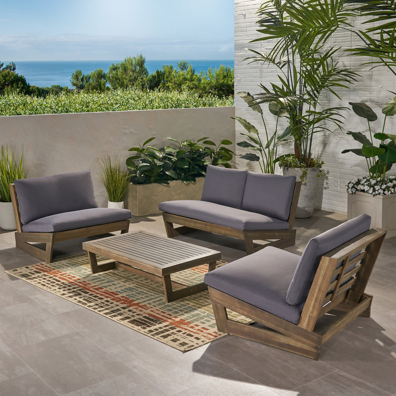 Outdoor 4 Seater Chat Set with Coffee Table - NH790013