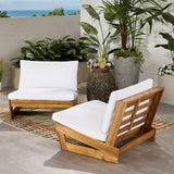 Outdoor Acacia Wood Club Chairs with Cushions (Set of 2) - NH160013