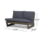 Outdoor Acacia Wood Loveseat with Cushions - NH510013