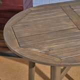 Outdoor Rustic Acacia Wood Bar Table with Slat Top - NH085603