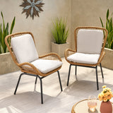 Outdoor Wicker Club Chair with Cushions (Set of 2) - NH864013
