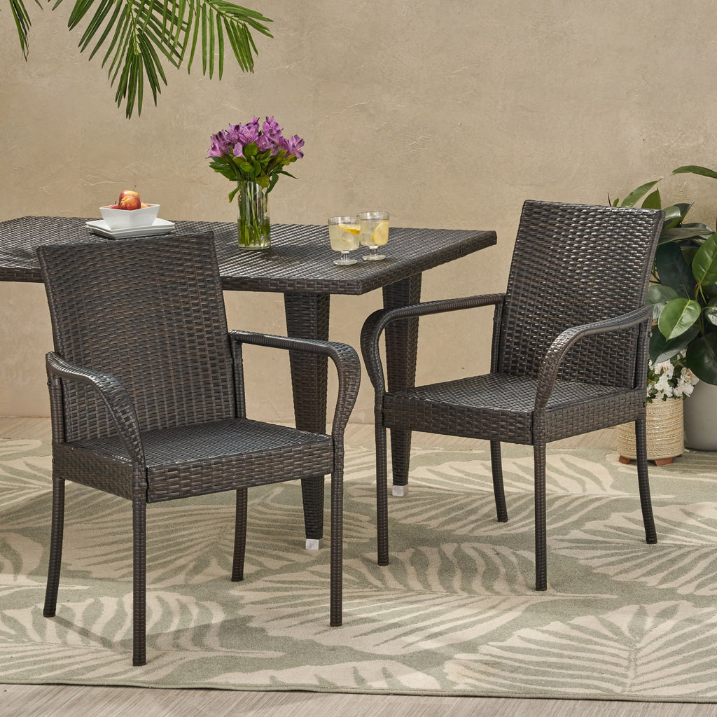 Outdoor Wicker Dining Chair (Set of 2) NH070113 Noble House Furniture