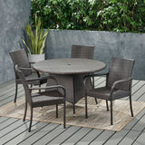Outdoor Contemporary 4 Seater Wicker Dining Set - NH670113