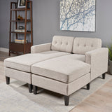 Contemporary Fabric Chaise Daybed with Button Accents - NH013803