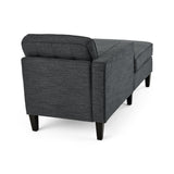Contemporary Fabric Chaise Sectional with Button Accents - NH113803