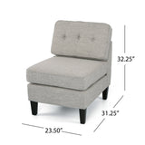 Contemporary Fabric Chaise Sectional with Button Accents - NH113803