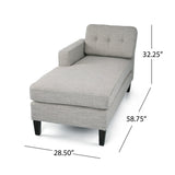 Contemporary Fabric Chaise Sectional with Button Accents - NH113803