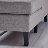 Contemporary Fabric Chaise Sectional with Button Accents - NH113803