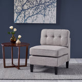 Fabric Slipper Chair with Button Accents - NH792803