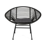 Outdoor Faux Wicker 2 Seater Chat Set with Tempered Glass Table - NH656903