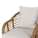 Indoor Modern Boho Wicker Chat Set with Side Table - NH254013