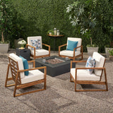 Outdoor 4 Seater Chat Set with Fire Pit - NH273013