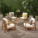 Outdoor 4 Seater Chat Set with Fire Pit - NH273013