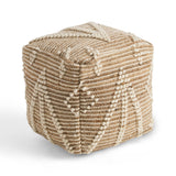 Boho Wool and Cotton Ottoman Pouf - NH603903