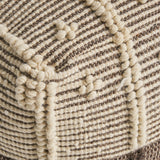 Boho Wool and Cotton Ottoman Pouf - NH803903