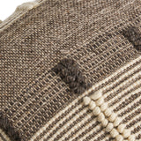 Boho Wool and Cotton Ottoman Pouf - NH803903