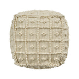Boho Wool and Cotton Ottoman Pouf - NH903903