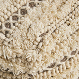 Boho Wool and Cotton Ottoman Pouf - NH313903
