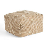 Boho Wool and Cotton Ottoman Pouf - NH603903