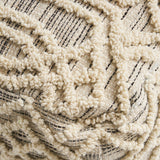 Boho Wool and Cotton Ottoman Pouf - NH813903