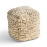 Boho Wool and Cotton Ottoman Pouf - NH423903