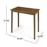 Outdoor Minimalist Acacia Wood Rectangle Bar Table - NH310903