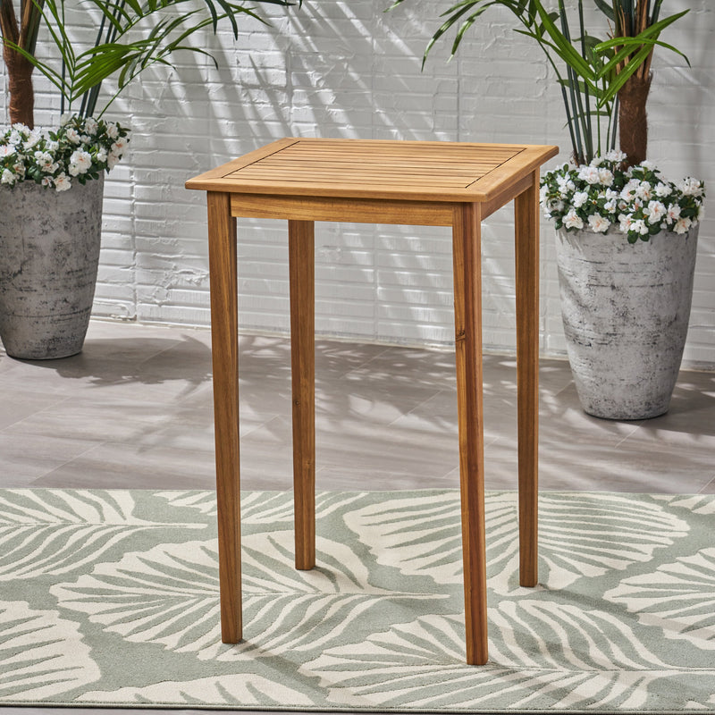 Outdoor Minimalist Acacia Wood Square Bar Table - NH510903