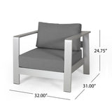 Outdoor Aluminum Club Chairs with Cushions (Set of 2) - NH579803