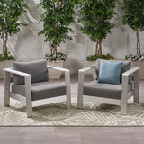 Outdoor Aluminum Club Chairs with Cushions (Set of 2) - NH579803