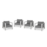 Outdoor Aluminum Club Chairs with Cushions (Set of 4) - NH979803