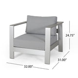Outdoor Aluminum Club Chairs with Cushions (Set of 2) - NH579803