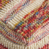 Boho Wool and Cotton Ottoman Pouf - NH043903