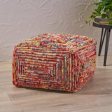 Boho Wool Ottoman Pouf - NH233903