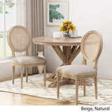 Wooden Dining Chair with Wicker and Fabric Seating (Set of 2) - NH680903