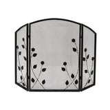 Modern Iron Firescreen with Leaf Accents - NH821903