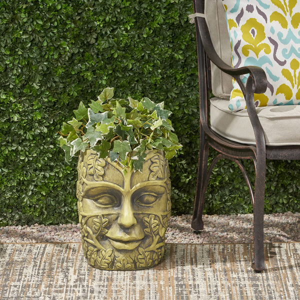 Outdoor Mother Earth Urn, Antique Green Finish - NH062903