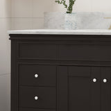 48" Wood Single Sink Bathroom Vanity with Marble Counter Top with Carrara White Marble - NH598703