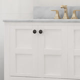 72" Wood Double Sink Bathroom Vanity with Marble Counter Top with Carrara White Marble - NH829703
