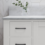 48" Wood Single Sink Bathroom Vanity with Marble Counter Top with Carrara White Marble - NH139703