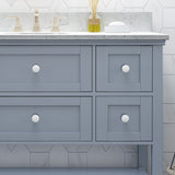 48" Wood Single Sink Bathroom Vanity with Marble Counter Top with Carrara White Marble - NH688703