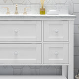 48" Wood Single Sink Bathroom Vanity with Marble Counter Top with Carrara White Marble - NH688703