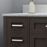 48" Wood Single Sink Bathroom Vanity with Marble Counter Top with Carrara White Marble - NH409703