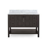 48" Wood Single Sink Bathroom Vanity with Marble Counter Top with Carrara White Marble - NH229703