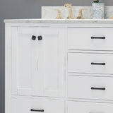 60" Wood Double Sink Bathroom Vanity with Marble Counter Top with Carrara White Marble - NH439703