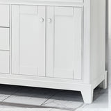 72" Wood Double Sink Bathroom Vanity with Marble Counter Top with Carrara White Marble - NH109703