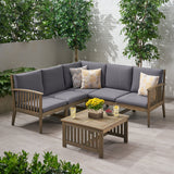 Outdoor 5 Seater Acacia Wood Sofa Sectional Set - NH915903