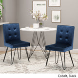 Glam Tufted Velvet Dining Chairs with Iron Legs  (Set of 2) - NH049803