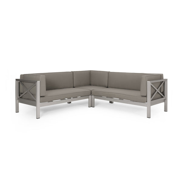Outdoor Modern 5 Seater V-Shaped Sectional Sofa Set - NH207113